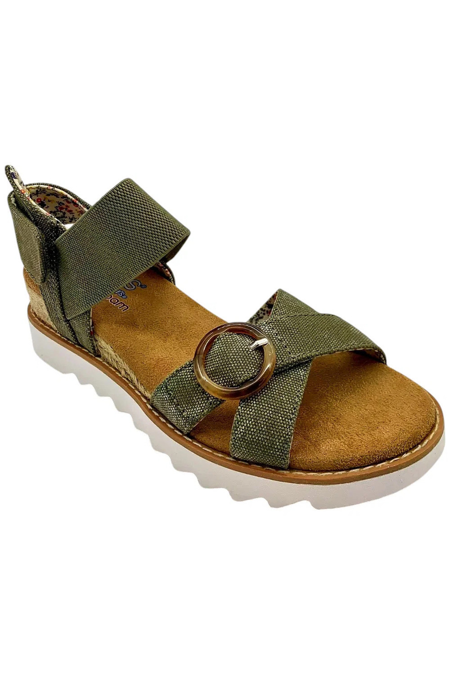 Skechers Bobs Womens Desert Kiss Hi Sandal Olive - Medium
